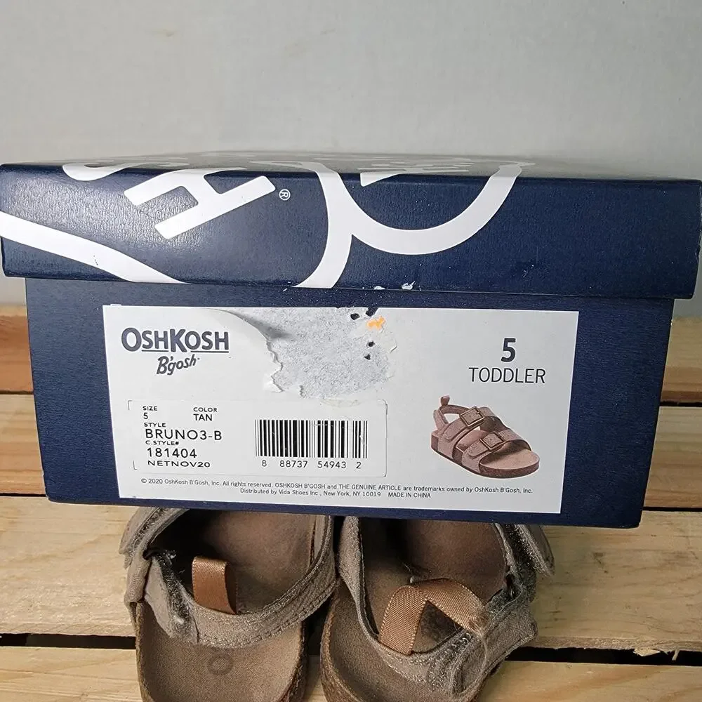 OshKosh B'Gosh Toddler Tan Bruno Sandals w/ Box - Size 5M